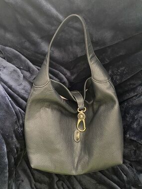 Navy Blue Pebble Leather Dooney & Bourke Large Duffel